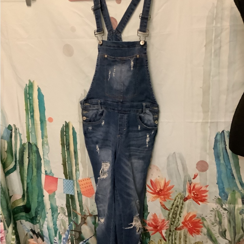 Almost famous women’s overall size small distressed, good condition